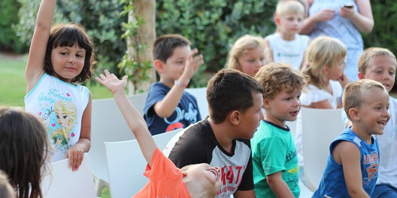 The happiness of children on holiday at the Aparthotel