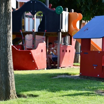 The happiness of children on holiday at the Aparthotel