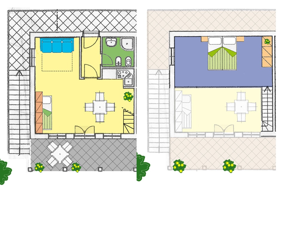 Type B Plus - Two levels studio apartment sleeping 6